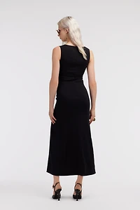 Midi dress with slits