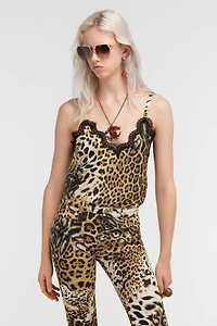 Top with Jaguar Skin print
