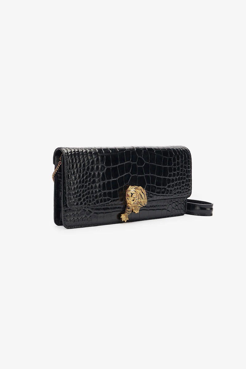 Long Crocodile-Print Roar Clutch
