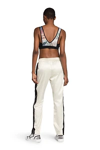 Abstract-Print Logo Crop Top