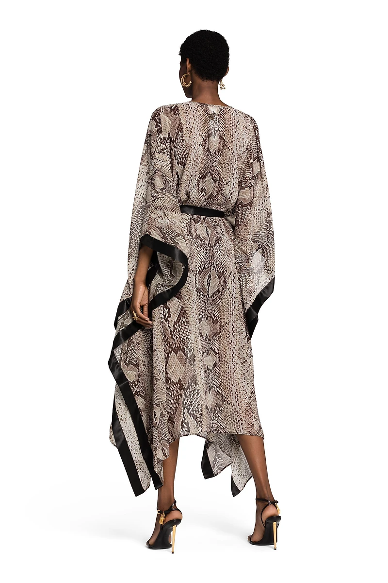 Snake-Print Kaftan Dress