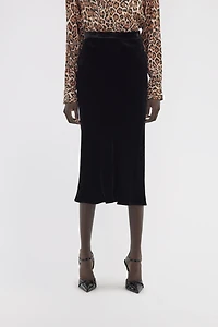 Velvet midi skirt