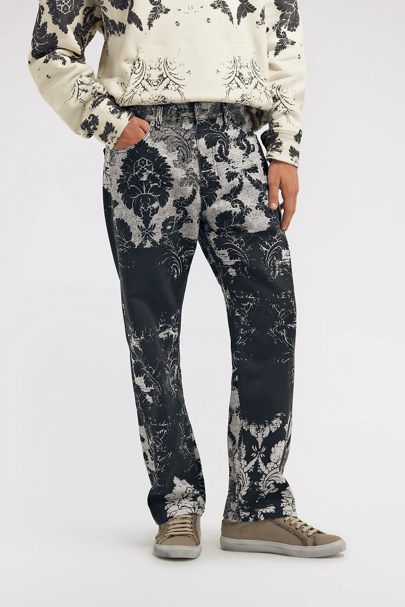 Broccato Print Jeans
