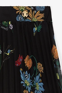 Floral-Print Pleated Skirt
