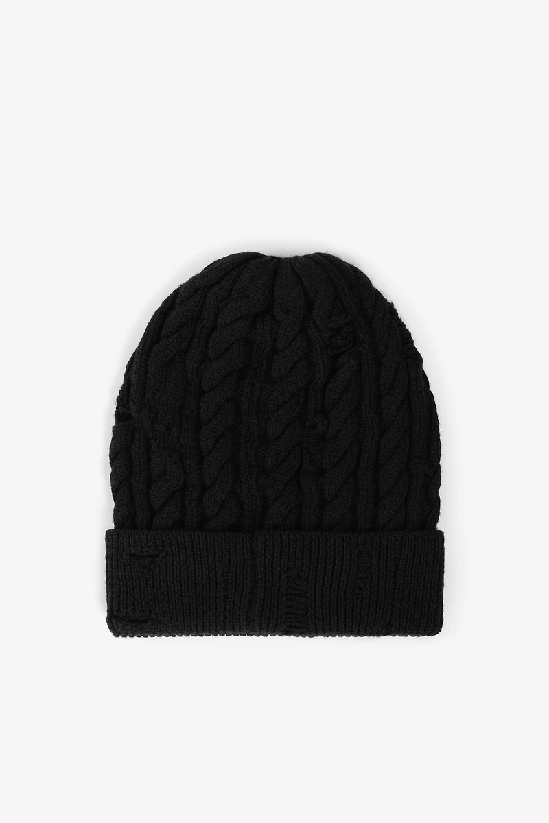 Cable-Knit Wool Beanie