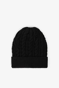 Cable-Knit Wool Beanie