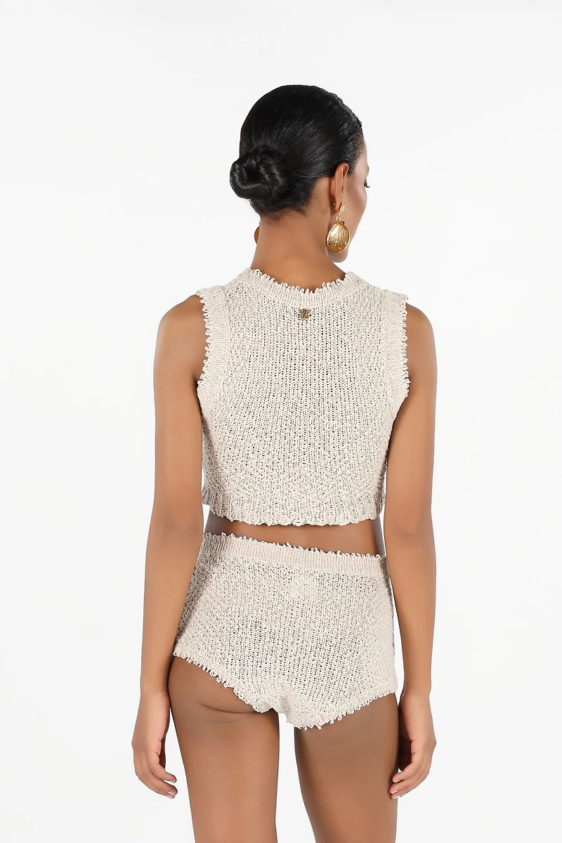 Ivory Textured Knit Top