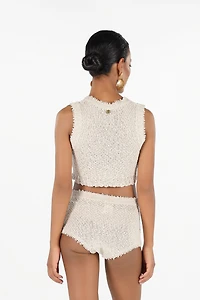 Ivory Textured Knit Top