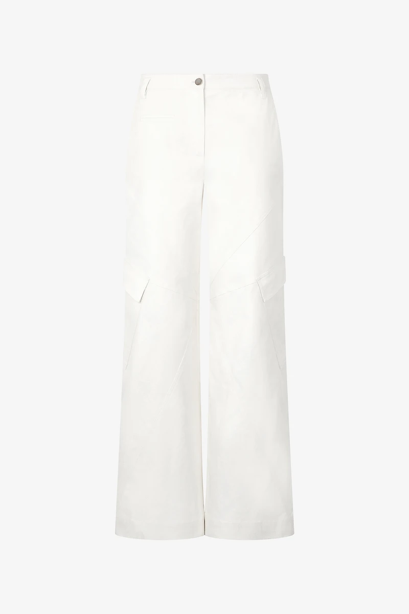 Stretch Cotton Pants With Python Print