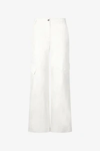 Stretch Cotton Pants With Python Print