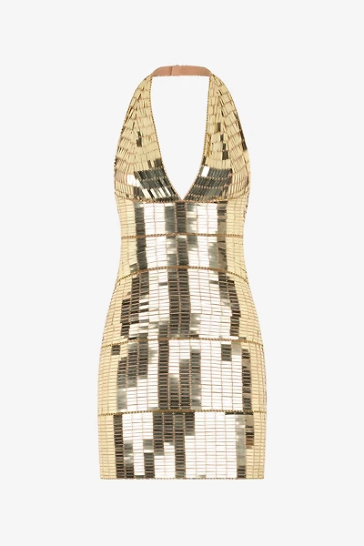 Mini Dress With Gold Appliqués