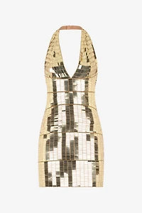 Mini Dress With Gold Appliqués