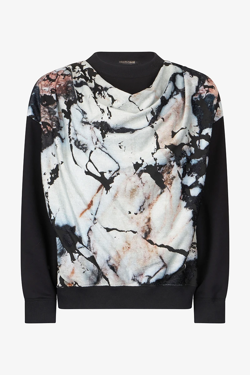Marble print sweatshirt