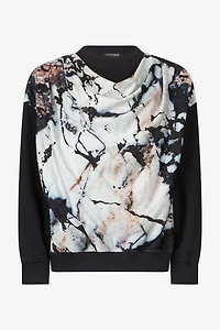 Marble print sweatshirt