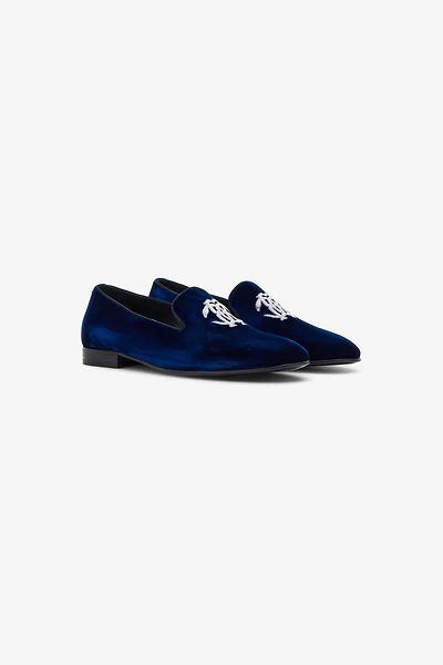 Velvet loafers with Monogram Mirror Snake