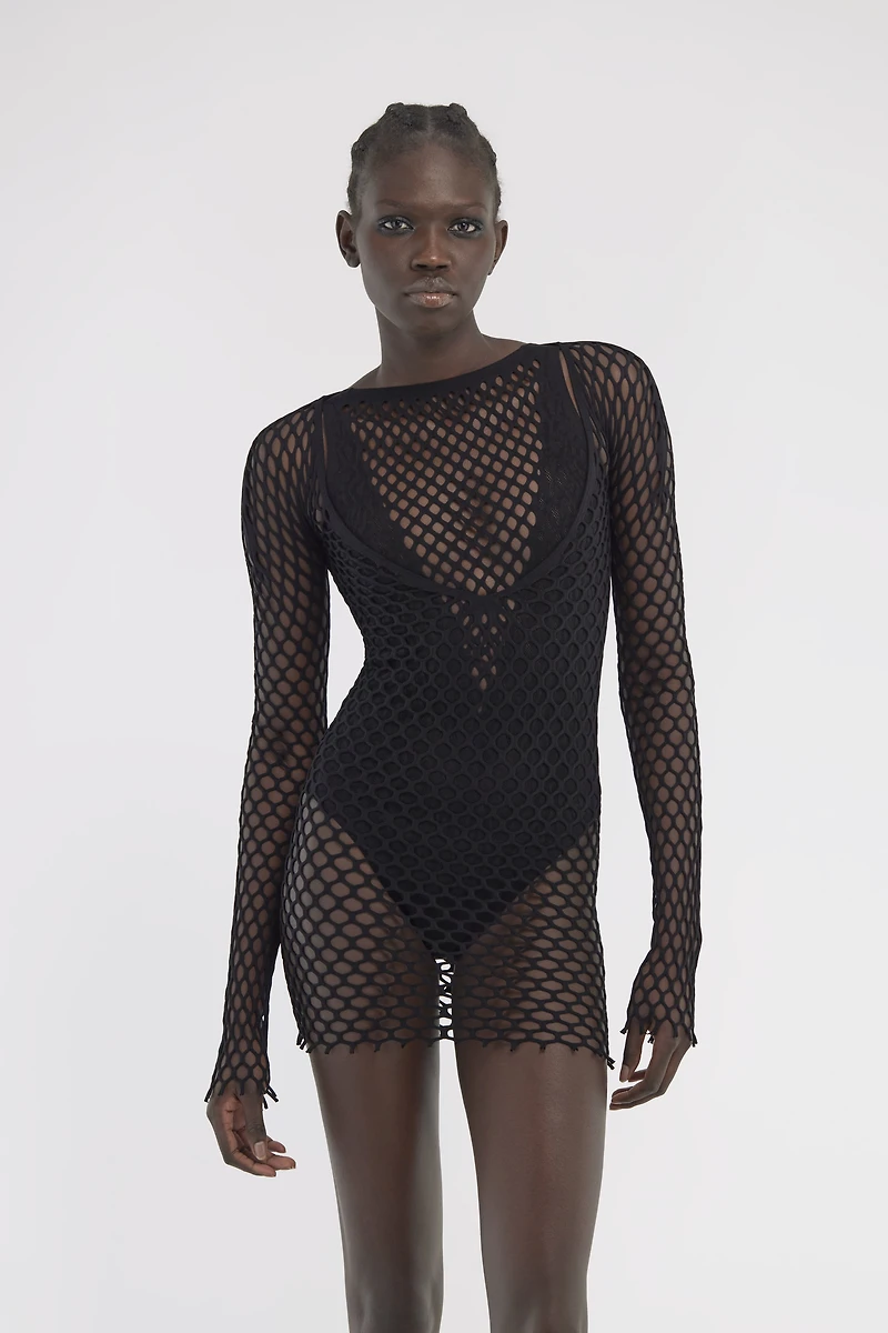 Knit swimsuit cover-up