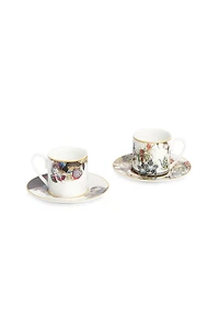 Flowers cup and saucer coffee set