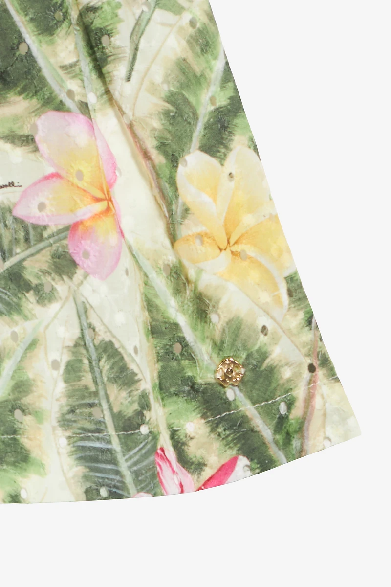 Broderie Anglaise Skirt With Floral Print