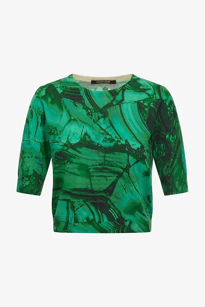 Malachite Print Short sleeve Knit
