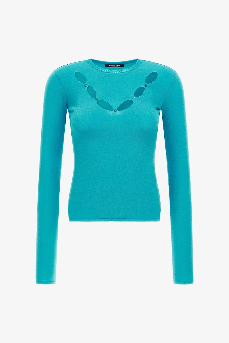 Knit top with cut-out