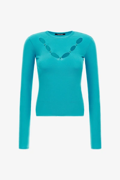 Knit top with cut-out