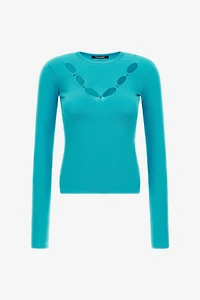 Knit top with cut-out