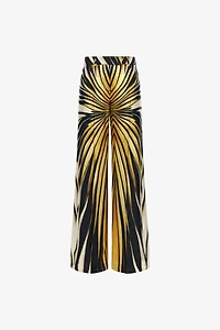 Ray Of Gold Print Silk Palazzo Trousers