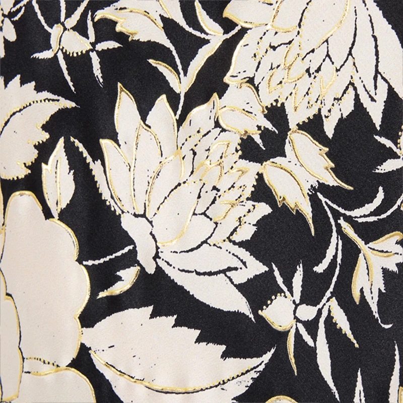 Pure Silk Pants With Floral Print
