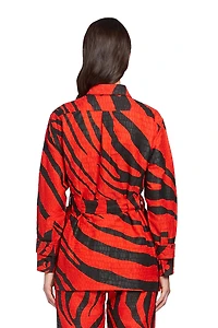 Macro Zebra print Iguana jacquard jacket