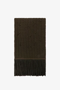 Ribbed-Knit Wool Scarf