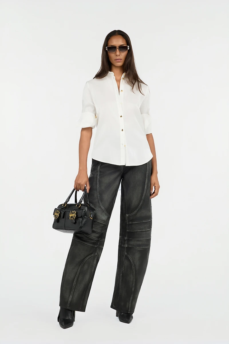 White Shirt With Gold Buttons