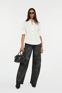 White Shirt With Gold Buttons