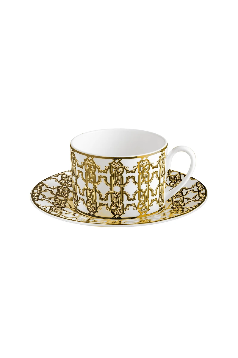 Monogram Gold 2 Tea Cups In Gift Box