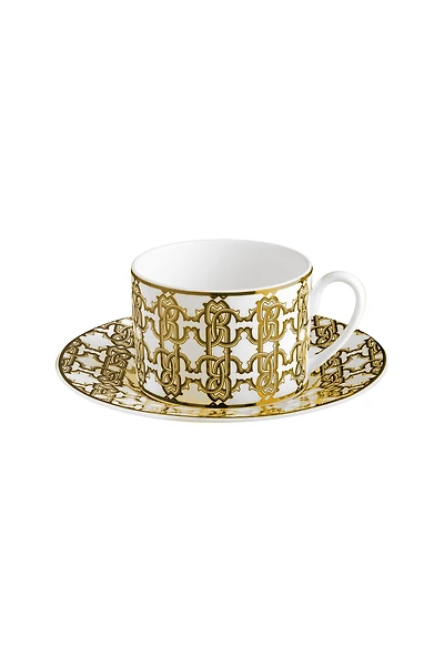 Monogram Gold 2 Tea Cups In Gift Box