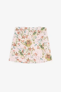 Sequin-Embellished Floral-Print Skirt