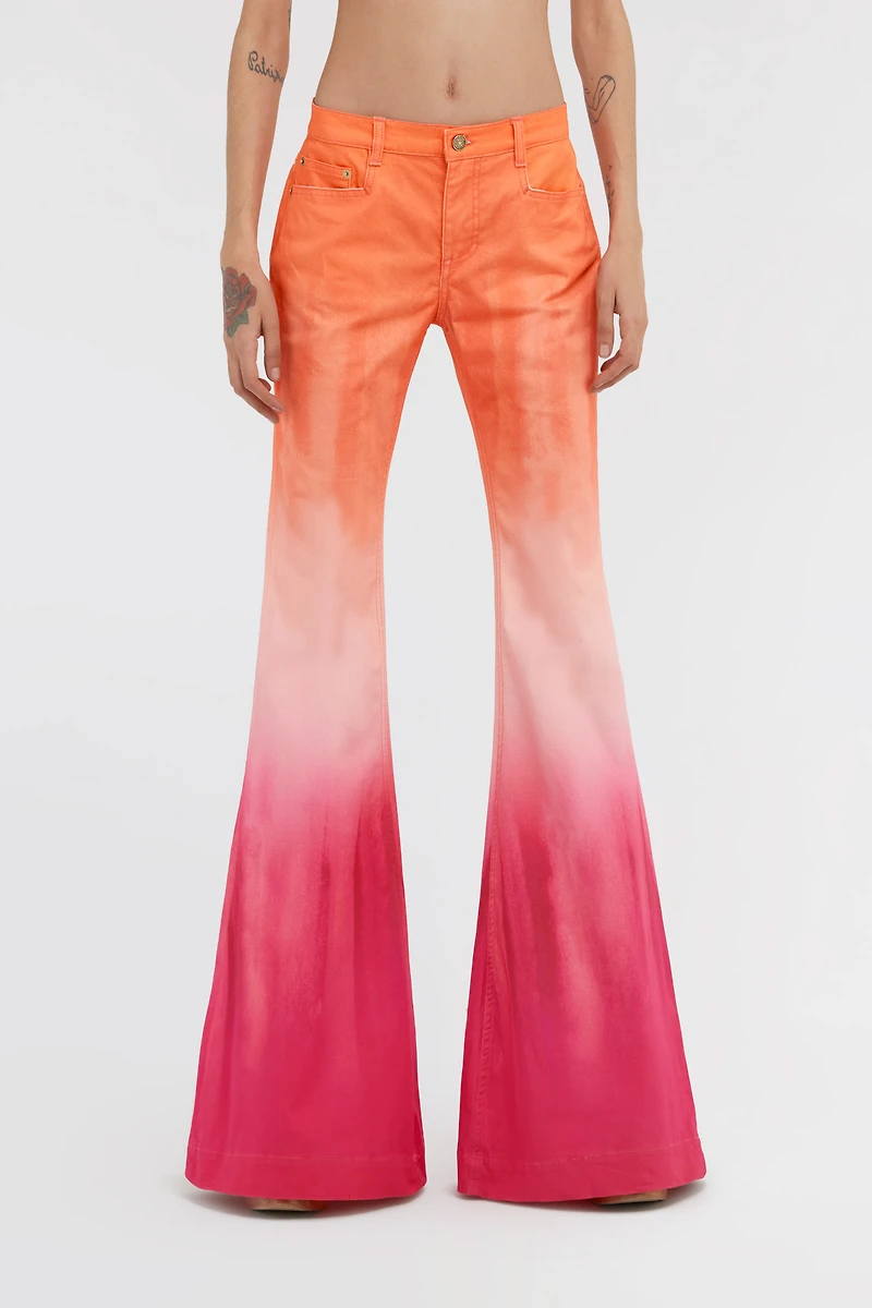 Flared denim