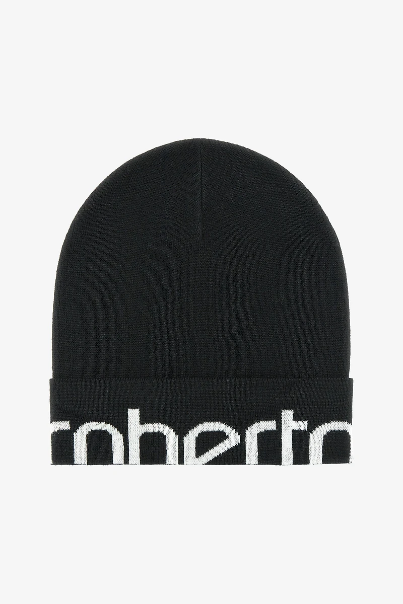 Wool Blend Beanie with Logo
