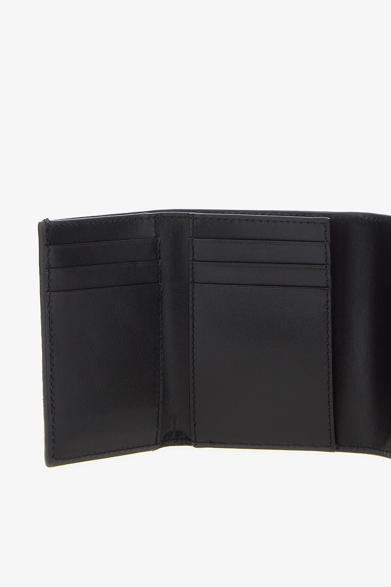 Small logo-print leather wallet