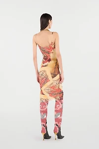 Sheath Dress With Oriental Print