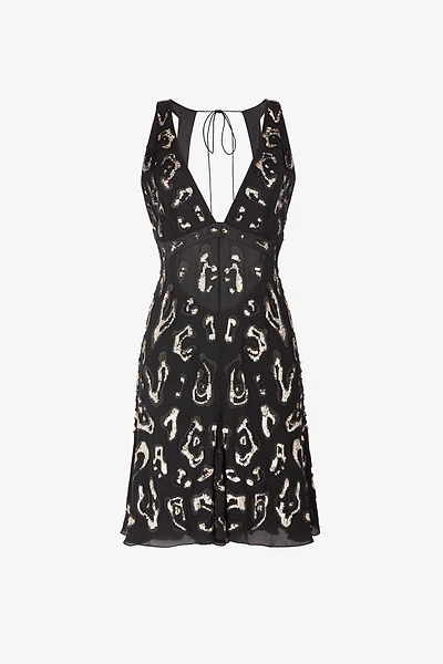 Sequin-embellished open-back dress