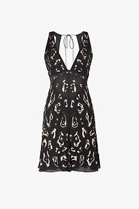 Sequin-embellished open-back dress