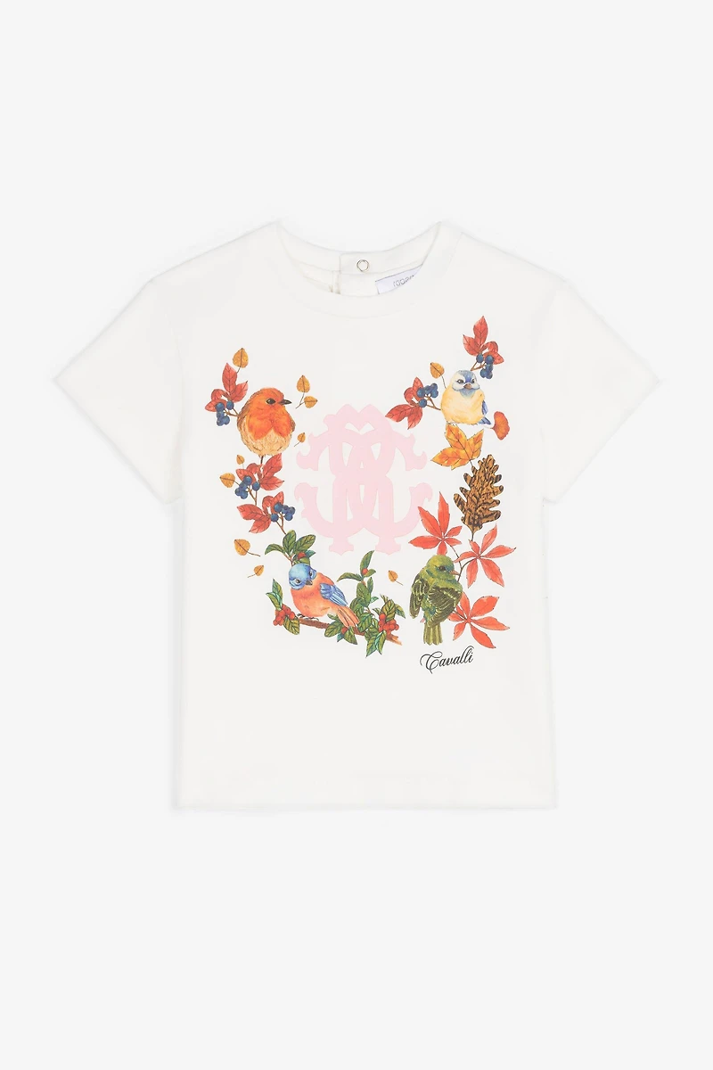 Bird-Print Cotton T-Shirt