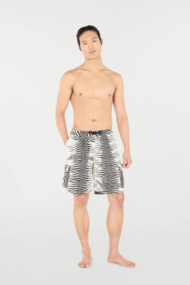 Zebra-Print Swim Shorts