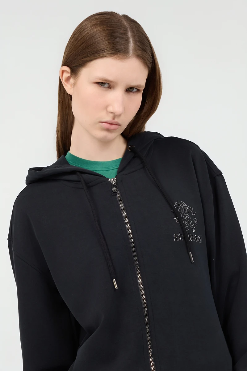 Black Hoodie Sweatshirt with RC Monogram Logo