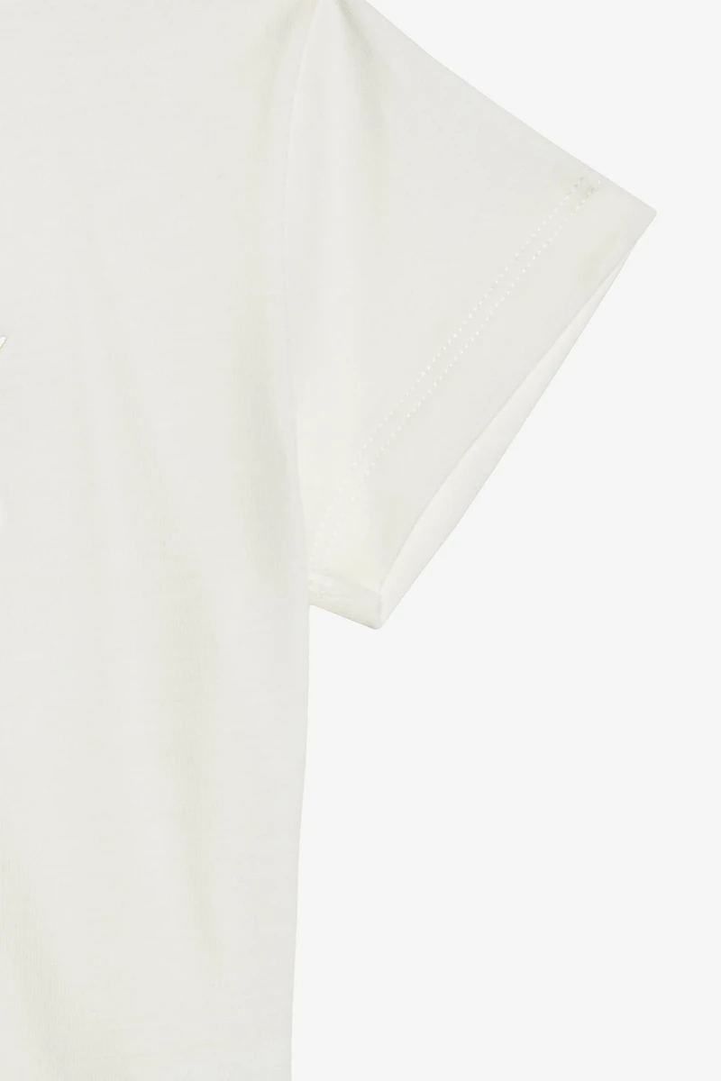 T-Shirt With RC Monogram And Floral Embroidery