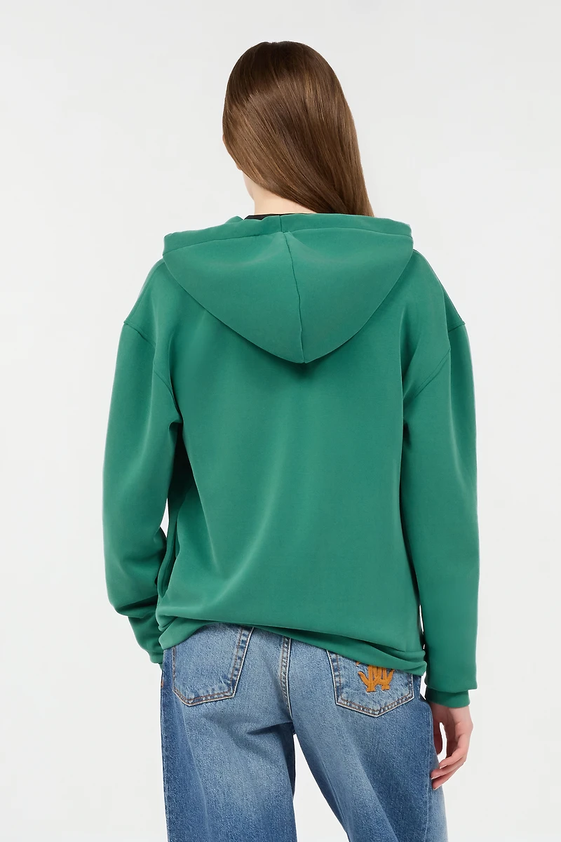 Green Hoodie Sweatshirt with RC Monogram Logo