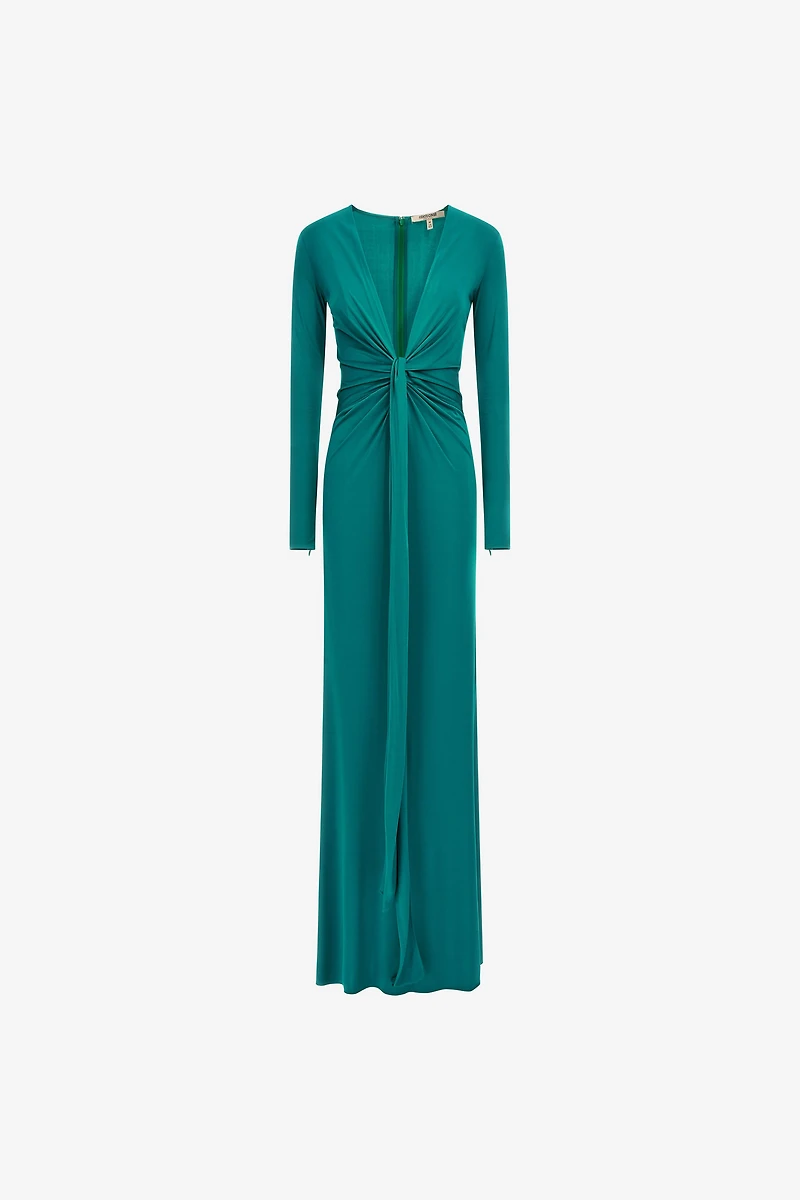 Emerald Green Knotted Maxi Dress