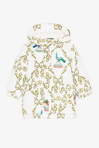 Filigree Circus-Print Padded Coat