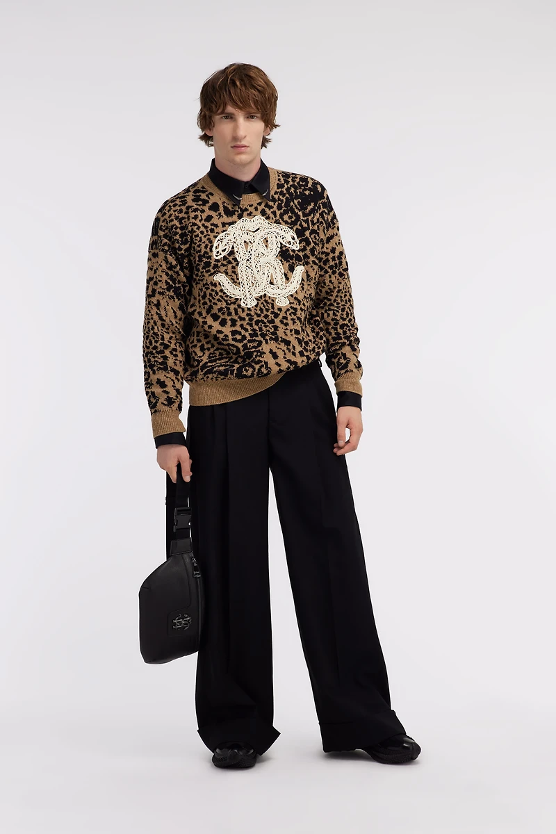 Jaguar Skin and Monogram RC print sweater