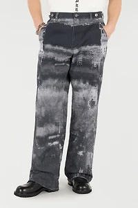 Pure Cotton Pants With A Used Effect